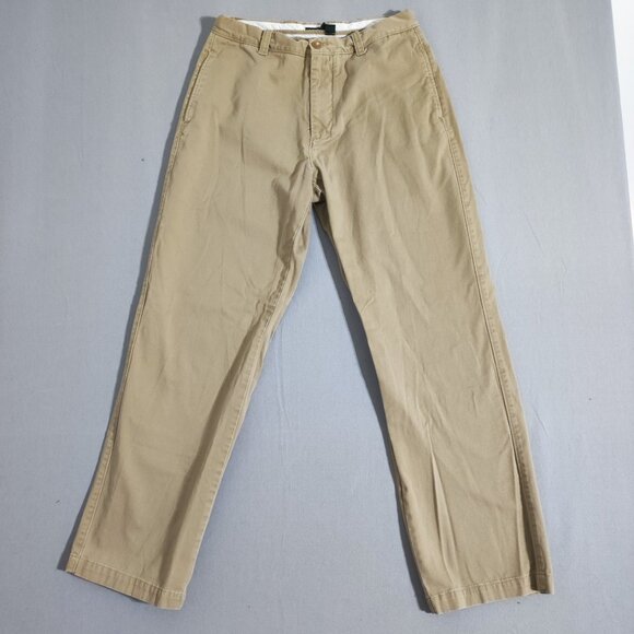 J. Crew chino pants men's size 32X32 tan colour straight leg cotton pants - Picture 1 of 10